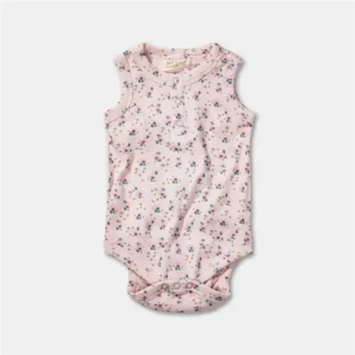 Sapling Child Waffle Tank Bodysuit (Honeysuckle)