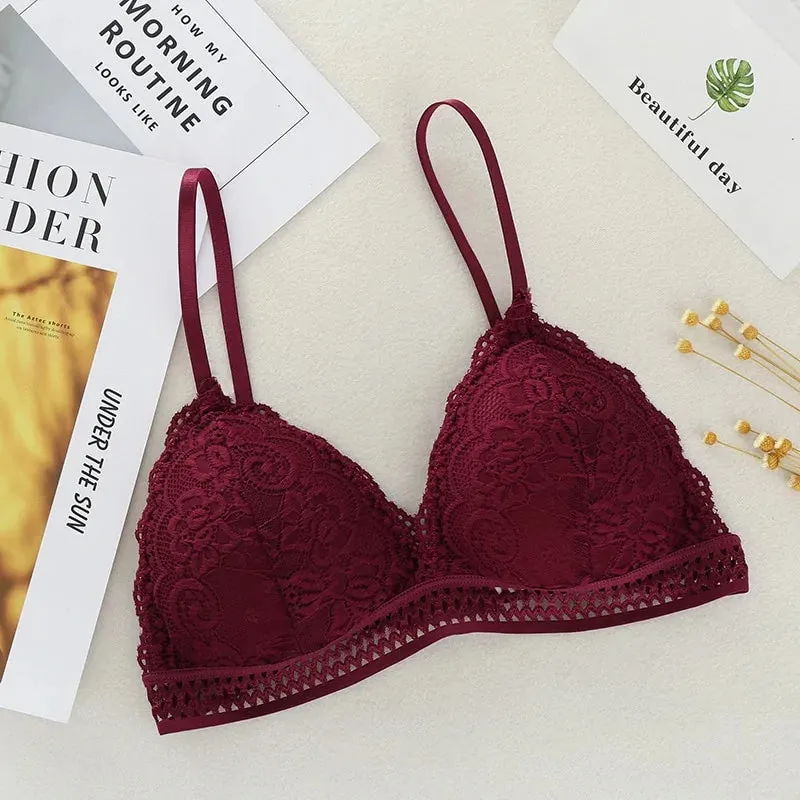 Sexy Deep V Lace Bra Wireless
