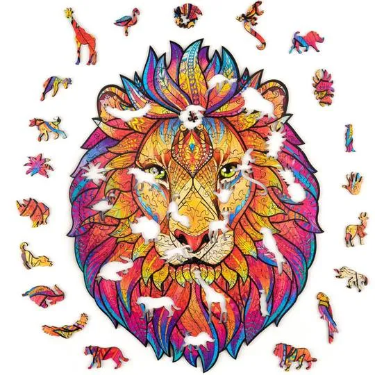 Unidragon Wooden Puzzle: Mysterious Lion