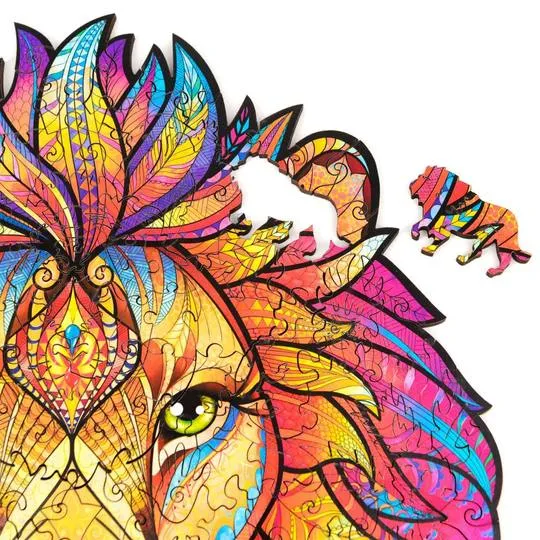 Unidragon Wooden Puzzle: Mysterious Lion