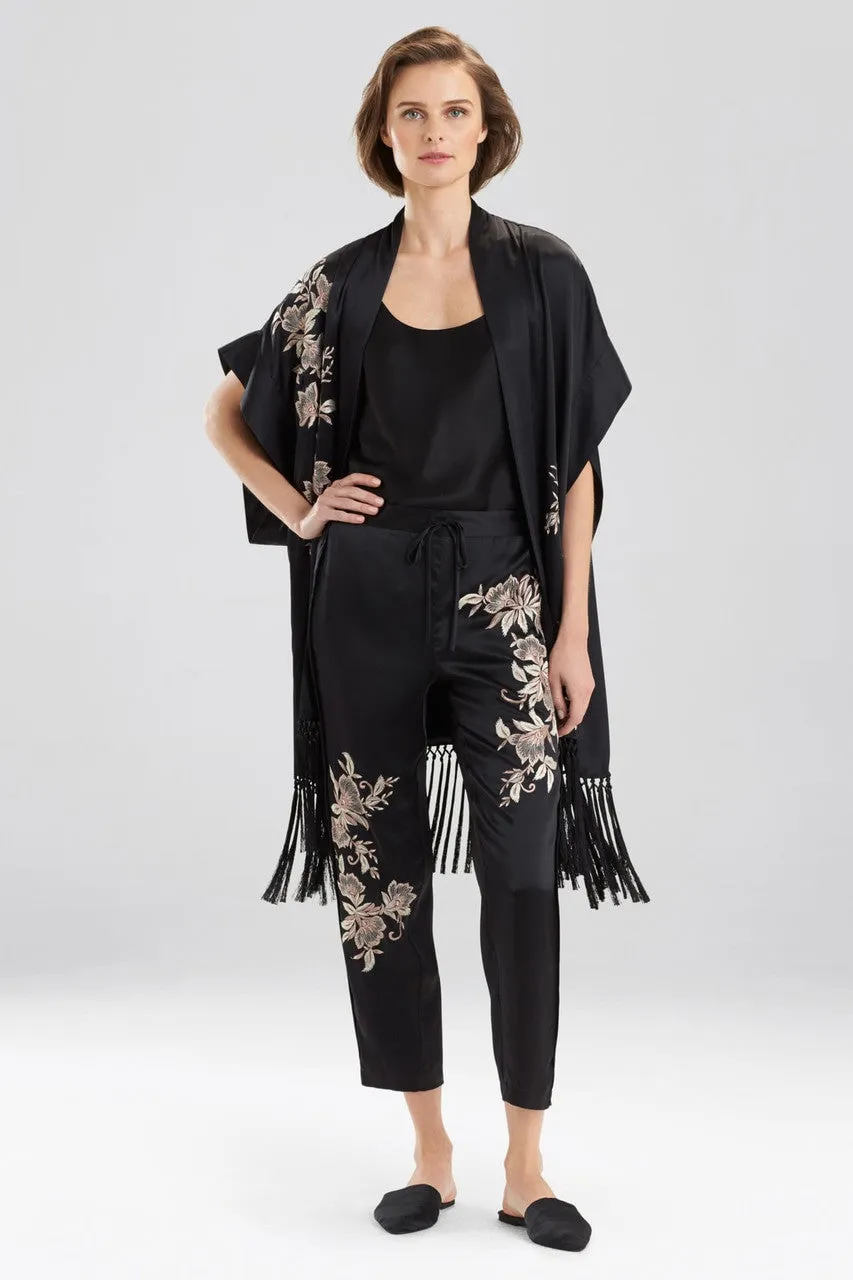 Yoshi Embroidered Fringe Wrap